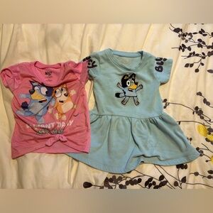 Kids Bluey Short Sleeve Tees - Pink and Blue